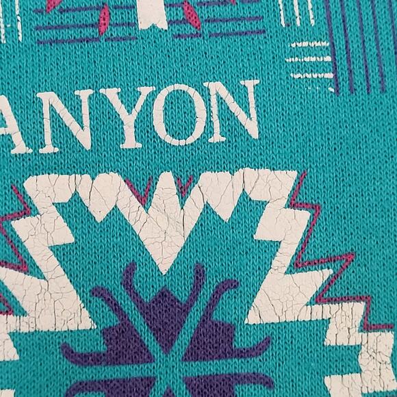 Vintage Snowflakes AOP Sweatshirt Womens XL 22x26 Blue - Picture 11 of 11